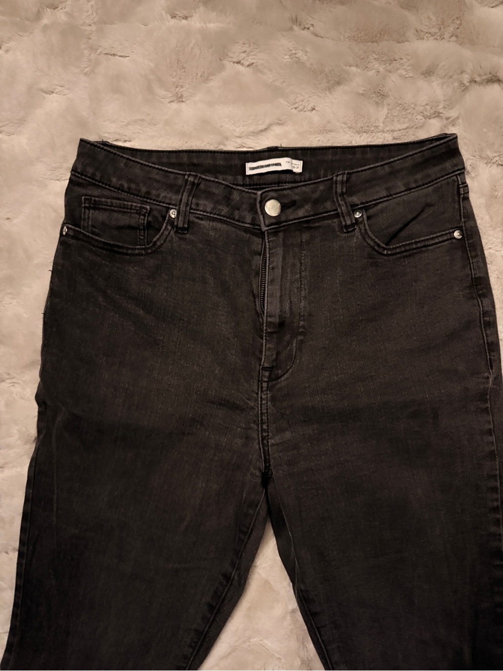 Elizabeth and James Black High-Rise Flare Jeans